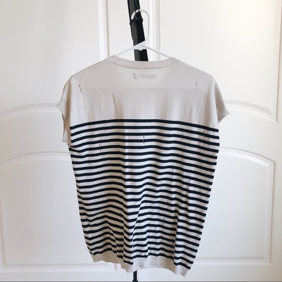All Saints Striped Rip Tee - Picture 2 of 3